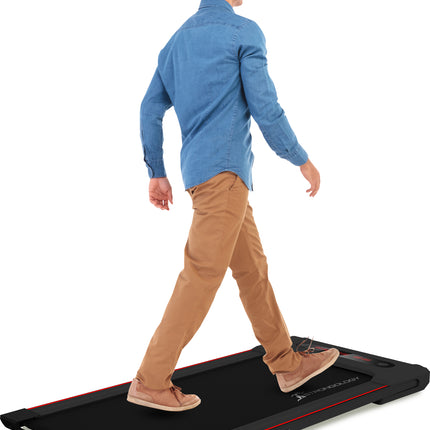Strongology MOTIONIC BLACK Home and Office Ultra Quiet Adjustable Speed 1-8km/h Slimline 2.5HP Bluetooth Treadmill with LED Display - Fully Assembled