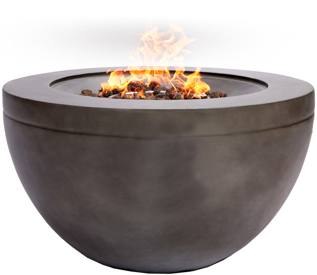 MDA Designs TABITI Dark Grey Lavish Garden & Patio Gas Fire Pit with Eco-Stone Finish