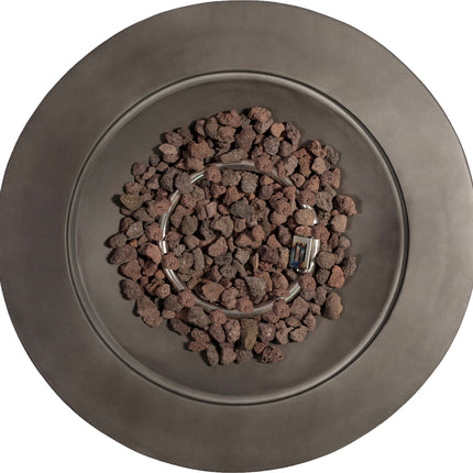 MDA Designs TABITI Dark Grey Gas Fire Pit for Garden & Patio - Luxurious Eco-Stone Finish Outdoor Heater Fire Pit