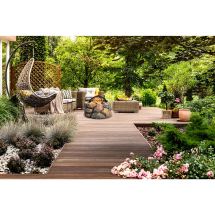 Centurion Supports Fireology SEYCHELLES Grand Garden and Patio Heater Fire Pit Brazier and Barbecue with Eco-Stone Finish - Grade A