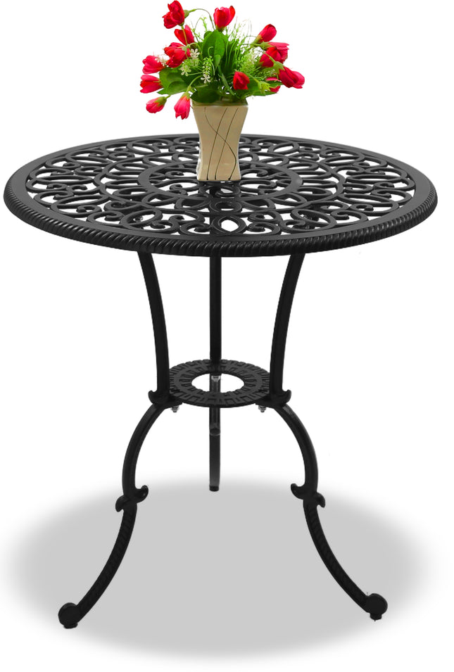 Centurion Supports BANGUI Black Garden and Patio Cast Aluminium Bistro Table