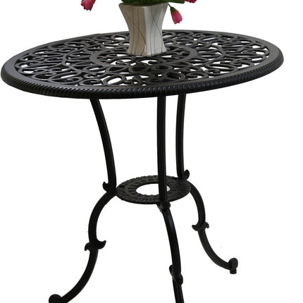 Centurion Supports BANGUI Black Garden and Patio Cast Aluminium Bistro Table