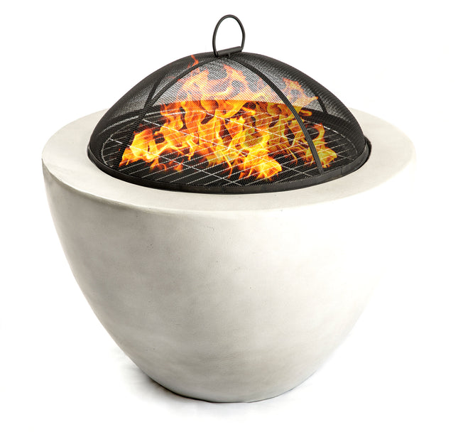 Centurion Supports Fireology DIABLO Contemporary Garden and Patio Heater Fire Pit Brazier and Barbecue with Concrete Eco-Stone Finish