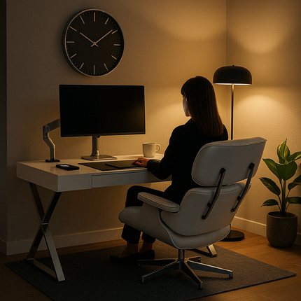 Centurion Supports ADONIS Gloss White and Chrome Legs Ergonomic Home Office Luxury Modern Desk