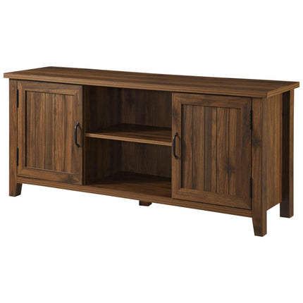 Centurion RANCH Walnut Dual Compartment Storage 6-Shelf up to 65” Flat Screen TV Cabinet - Grade A
