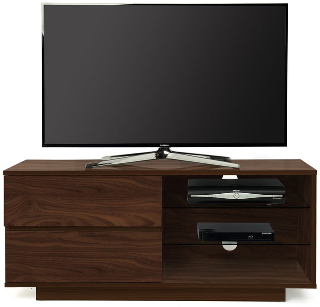 Centurion Supports Gallus Premium Walnut with 2-Walnut Drawers and 3-Shelves 32"-55" LED/OLED/LCD TV Cabinet