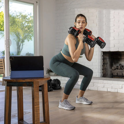 Strongology Home Fitness Pair Adjustable Smart Dumbbell from 2.5kg up to 24kg Training Weights