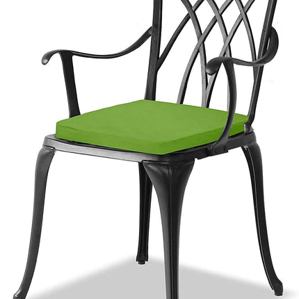 Centurion Supports OSHOWA Garden and Patio Table and 4 Large Chairs with Armrests Cast Aluminium Bistro Set - Green cushions