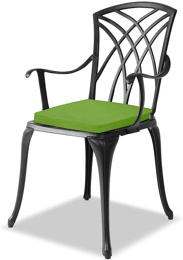 Centurion Supports OSHOWA Garden and Patio Table and 4 Large Chairs with Armrests Cast Aluminium Bistro Set - Green cushions