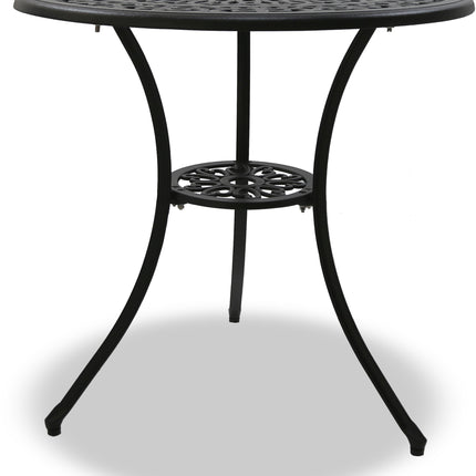 Centurion Supports POSITANO Garden and Patio Table and 2 Chairs Cast Aluminium Bistro Set - Black