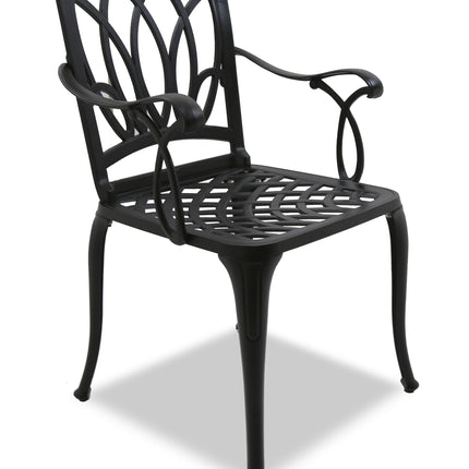 Centurion Supports POSITANO Garden and Patio Table and 2 Chairs Cast Aluminium Bistro Set - Black