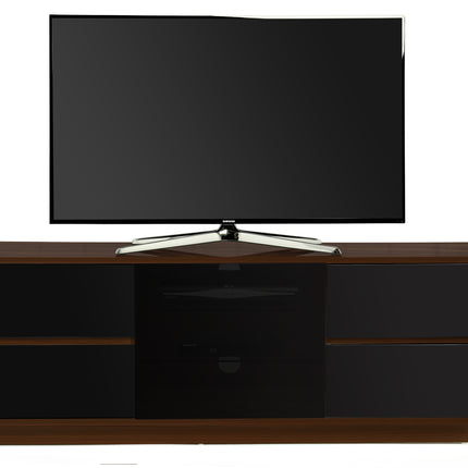 Centurion Supports AVITUS ULTRA Remote Friendly Beam-Thru Premium Walnut with 4-Black Drawers 32"-65" Flat Screen TV Cabinet