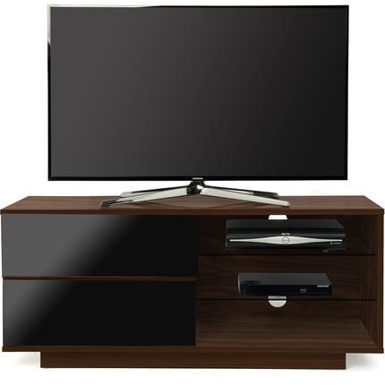 Centurion Supports Gallus Premium Walnut with 2-Black Drawers and 3-Shelves 32"-55" LED/OLED/LCD TV Cabinet
