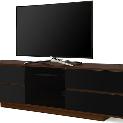 Centurion Supports AVITUS ULTRA Remote Friendly Beam-Thru Premium Walnut with 4-Black Drawers 32"-65" Flat Screen TV Cabinet