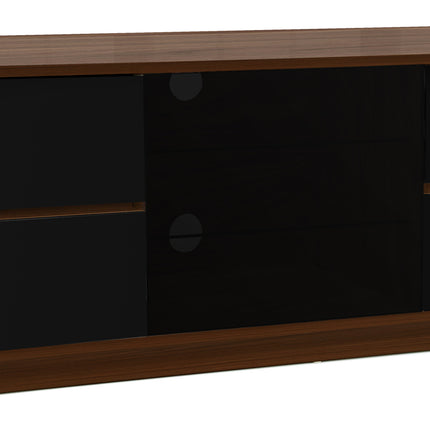 Centurion Supports AVITUS ULTRA Remote Friendly Beam-Thru Premium Walnut with 4-Black Drawers 32"-65" Flat Screen TV Cabinet