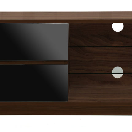 Centurion Supports Gallus Premium Walnut with 2-Black Drawers and 3-Shelves 32"-55" LED/OLED/LCD TV Cabinet