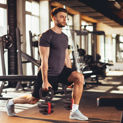 Strongology ELEMENT SET Home Fitness Black/Red Adjustable Smart Barbell/Dumbbell/Kettlebell from 2kg up to 19kg Training Weights