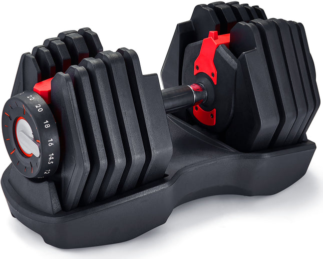 Strongology PENTABELL Single Home Fitness Black and Red Adjustable Smart Dumbbell from 2kg up to 22kg Training Weights