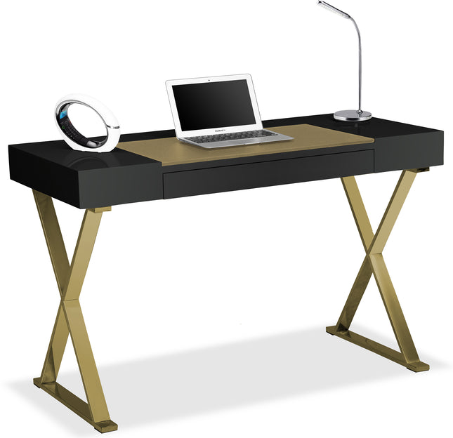 Centurion Supports ADONIS Black Gold with Built-In Luxury Leather Pad Ergonomic Home Office Desk