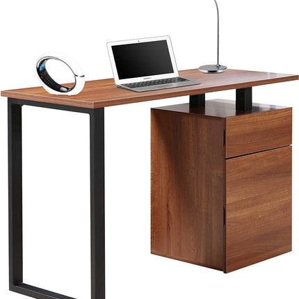 Centurion Supports CALISTA Walnut with Matte Black Legs Contemporary Home Office Computer Desk