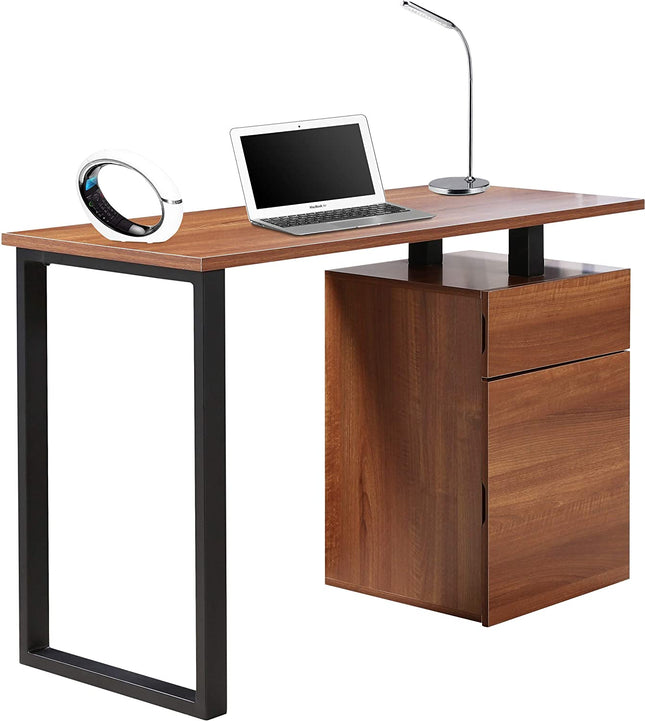 Centurion Supports CALISTA Walnut with Matte Black Legs Contemporary Home Office Computer Desk