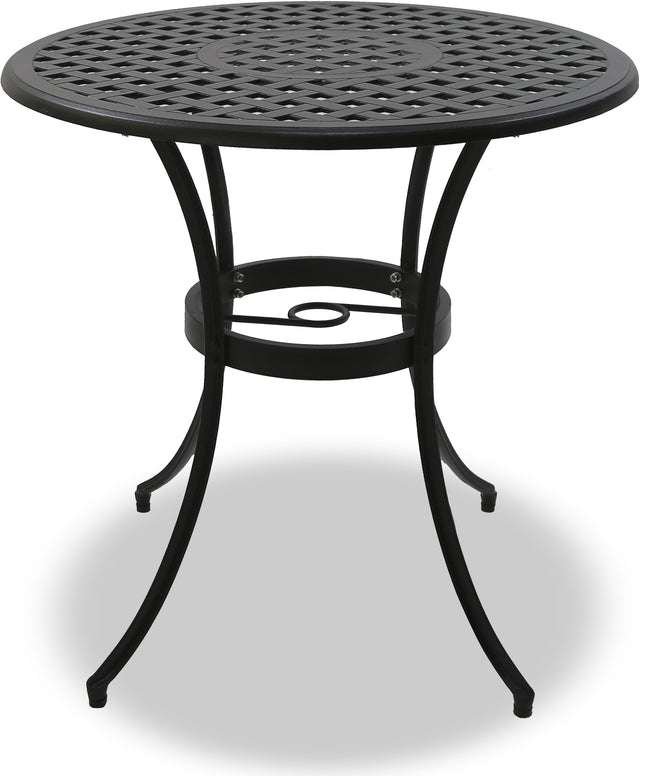 Centurion Supports PREGO Luxurious Garden and Patio Table and 4 Large Chairs with Armrests Cast Aluminium Bistro Set - Black