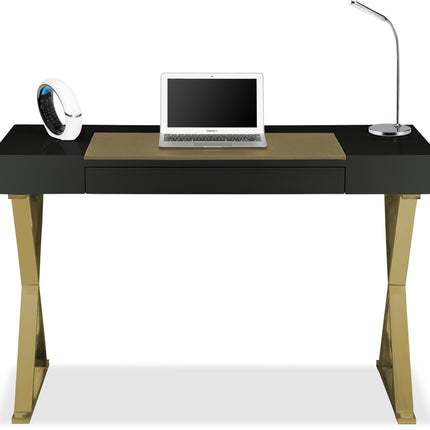 Centurion Supports ADONIS Black Gold with Built-In Luxury Leather Pad Ergonomic Home Office Desk