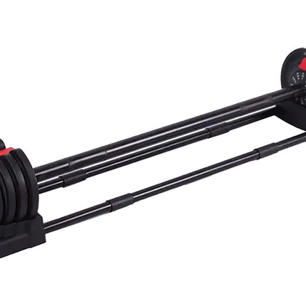 Strongology ELEMENT SET Home Fitness Black/Red Adjustable Smart Barbell/Dumbbell/Kettlebell from 2kg up to 19kg Training Weights