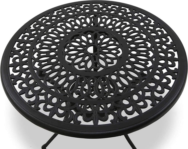 Centurion Supports POSITANO Garden and Patio Black Cast Aluminium Bistro Table