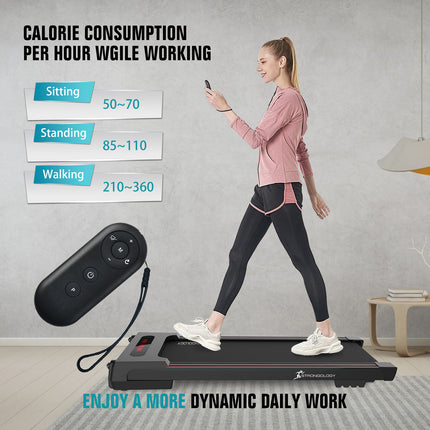 Strongology MOTIONIC BLACK Home and Office Ultra Quiet Adjustable Speed 1-8km/h Slimline 2.5HP Bluetooth Treadmill with LED Display - Fully Assembled
