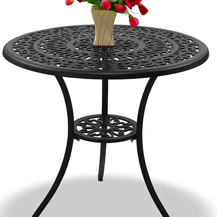 Centurion Supports POSITANO Garden and Patio Black Cast Aluminium Bistro Table