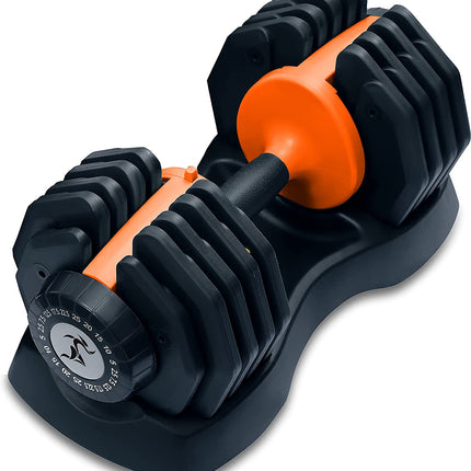 Strongology Urban25 Home Fitness Black and Orange Adjustable Smart Dumbbell from 2.5kg up to 25kg Training Weights