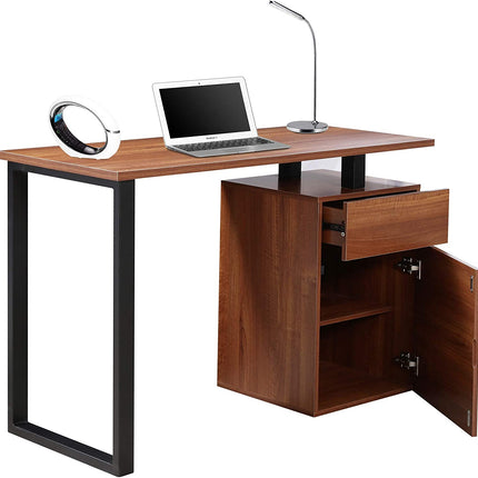 Centurion Supports CALISTA Walnut with Matte Black Legs Contemporary Home Office Computer Desk