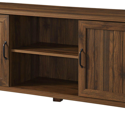 Homeology RANCH Walnut Dual Compartment Storage 6-Shelf up to 65" Flat Screen TV Cabinet