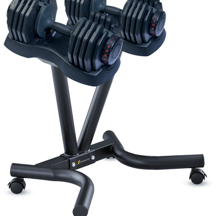 Strongology 40kg Adjustable Dumbbell Pair with Free Durable Steel Adjustable 40kg Dumbbell Floor Stand