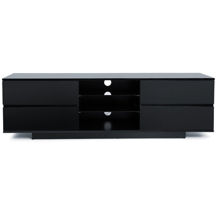 Centurion Supports Avitus Gloss Black with 4-Black Drawers and 3-Shelf 32"-65" LED/LCD/Plasma TV Stand