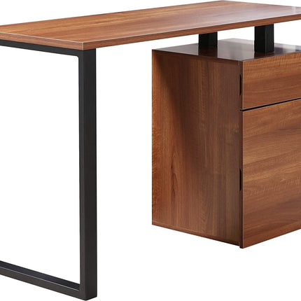 Centurion Supports CALISTA Walnut with Matte Black Legs Contemporary Home Office Computer Desk