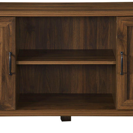 Homeology RANCH Walnut Dual Compartment Storage 6-Shelf up to 65" Flat Screen TV Cabinet