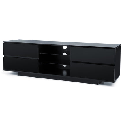 Centurion Supports Avitus Gloss Black with 4-Black Drawers and 3-Shelf 32"-65" LED/LCD/Plasma TV Stand