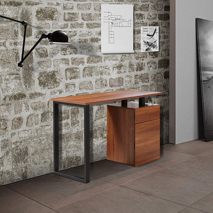 Centurion Supports CALISTA Walnut with Matte Black Legs Contemporary Home Office Computer Desk