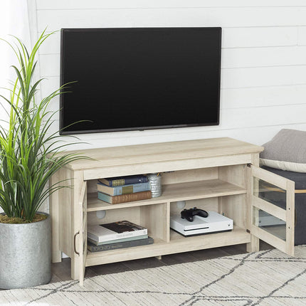 Centurion Supports SALENTO Whiteoak Beam-Thru Remote Friendly Transitional Furniture Design up to 50" Flat Screen TV Cabinet