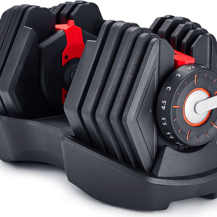 Strongology PENTABELL Single Home Fitness Black and Red Adjustable Smart Dumbbell from 2kg up to 22kg Training Weights