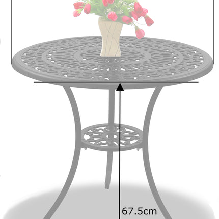Centurion Supports POSITANO Garden and Patio Black Cast Aluminium Bistro Table