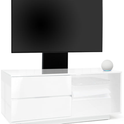 Centurion Supports Gallus Ultra Gloss White with 2-White Drawers and White Door 32"-55" LED/LCD/Plasma Cabinet TV Stand with Mounting Arm