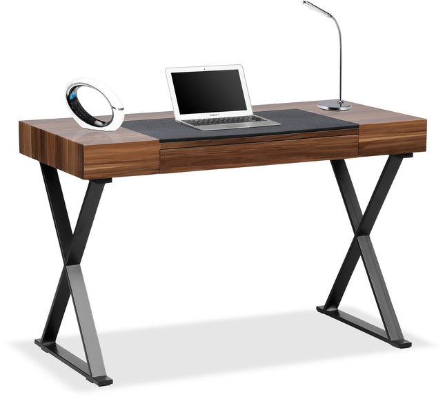 Centurion Supports ADONIS Gloss Walnut and Matte Black Legs Ergonomic Home Office Luxury Computer Desk