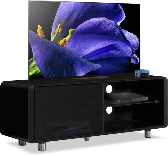 Centurion Supports Amalfi Gloss Black with Black Sides Beam-Thru Remote Friendly 32"-55" Flat Screen TV Cabinet