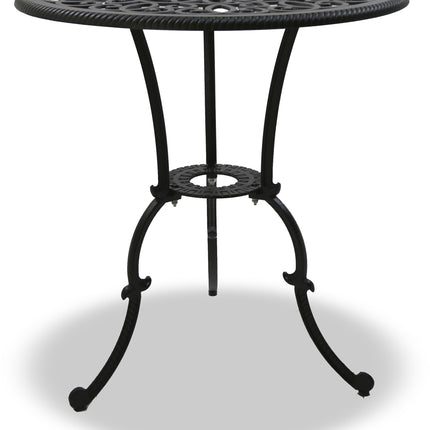 Centurion Supports BANGUI Black Garden and Patio Table and 2 Chairs Cast Aluminium Bistro Set