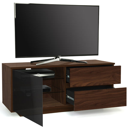 Centurion Supports GALLUS ULTRA Remote Friendly BeamThru Walnut with 2-Walnut Drawers 32"-55" Flat Screen Cabinet TV Stand