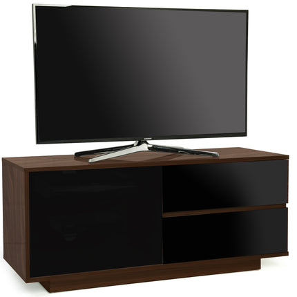 Centurion Supports GALLUS ULTRA Remote Friendly BeamThru Walnut with 2-Gloss Black Drawers 32"-55" Flat Screen Cabinet TV Stand