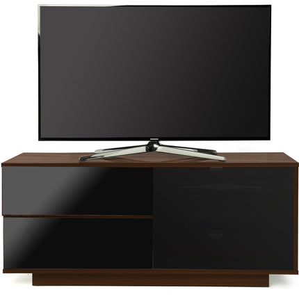 Centurion Supports GALLUS ULTRA Remote Friendly BeamThru Walnut with 2-Gloss Black Drawers 32"-55" Flat Screen Cabinet TV Stand